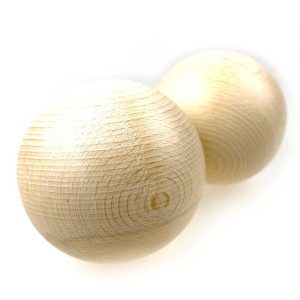 Boules rondes 80mm 2pcs en bois de hêtre