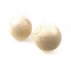 Boules rondes 60mm 10pcs en bois de hêtre
